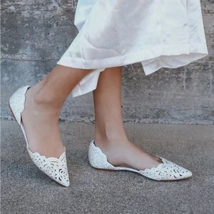 Betsey Johnson Something Blue Lucy Rhinestone D’Orsay Flats 9 Wedding Shoes